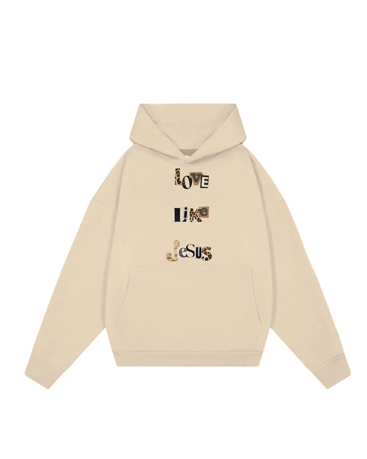 Hoodie beige love like Jesús