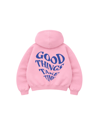 Hoodie Zip Mangas globo pink