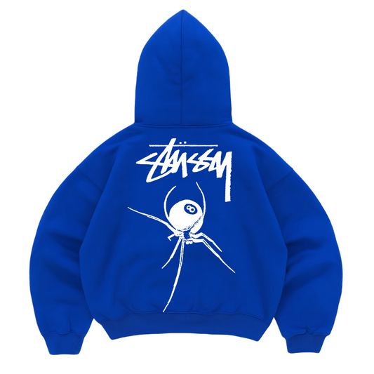 Hoodie mangas globo stussy araña