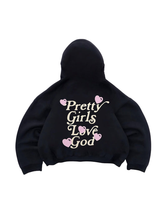 Hoodie pretty god is love god modelo manga globo