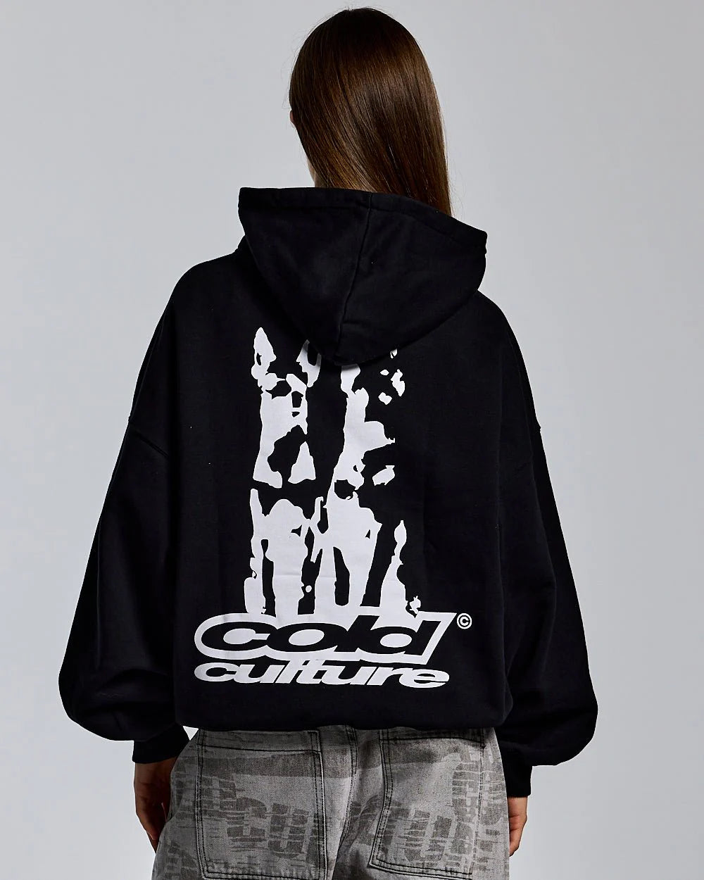 Hoodie Negro mangas globo dogs