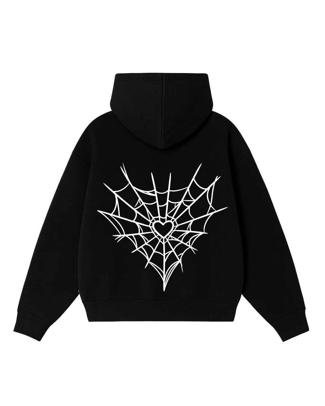 Hoodies zip araña negro