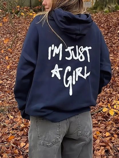 Hoodie im just girl modelo clásico  azul marino
