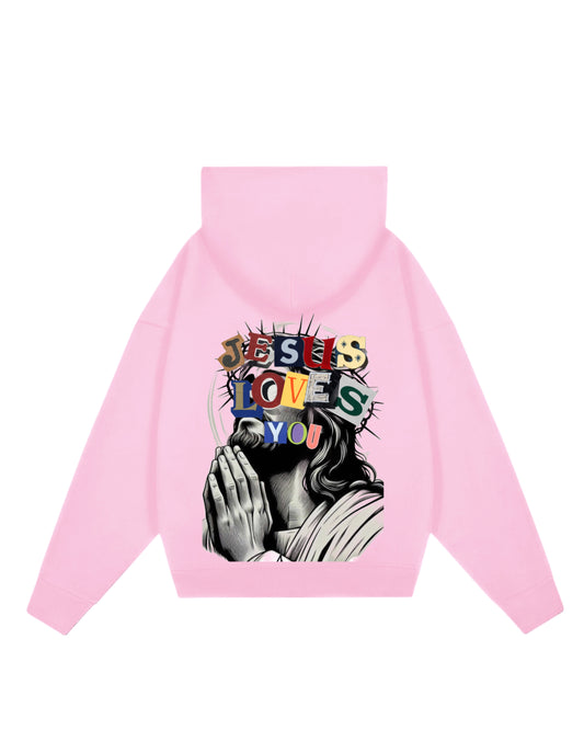 Hoodie rosa Jesús loves you