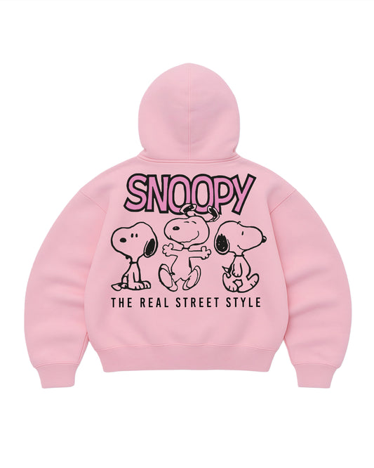 Hoodie snoppy mangas globo pink