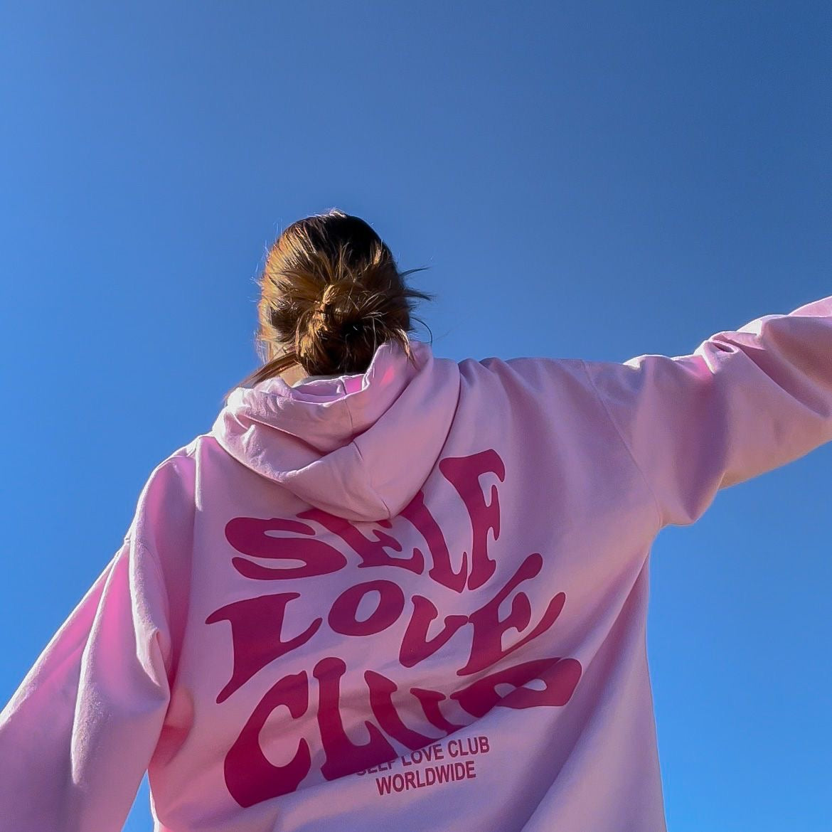 Hoodie self love club  modelo clásico pink