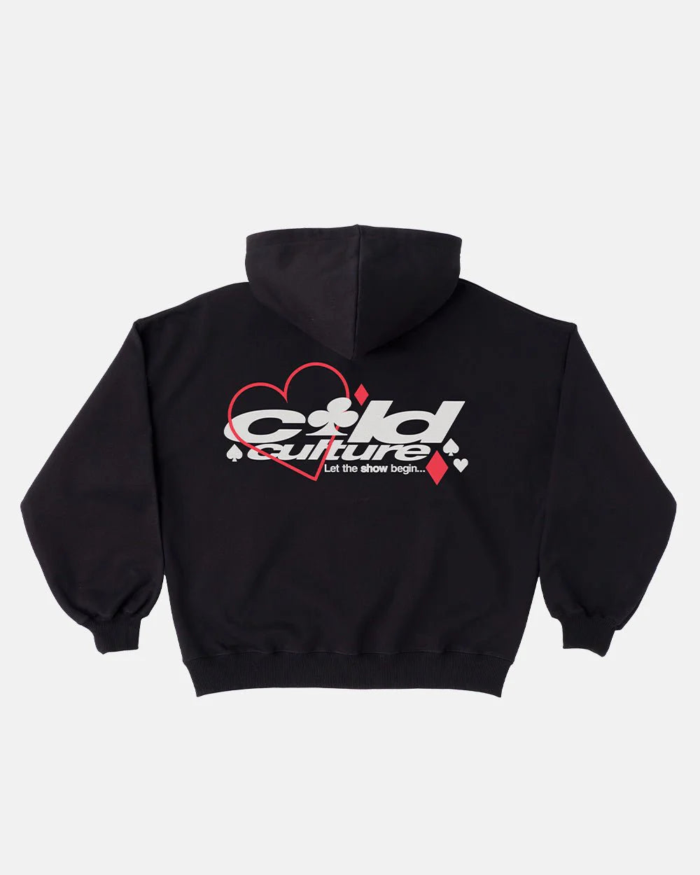 Hoodie negro mangas globo cold culture corazón