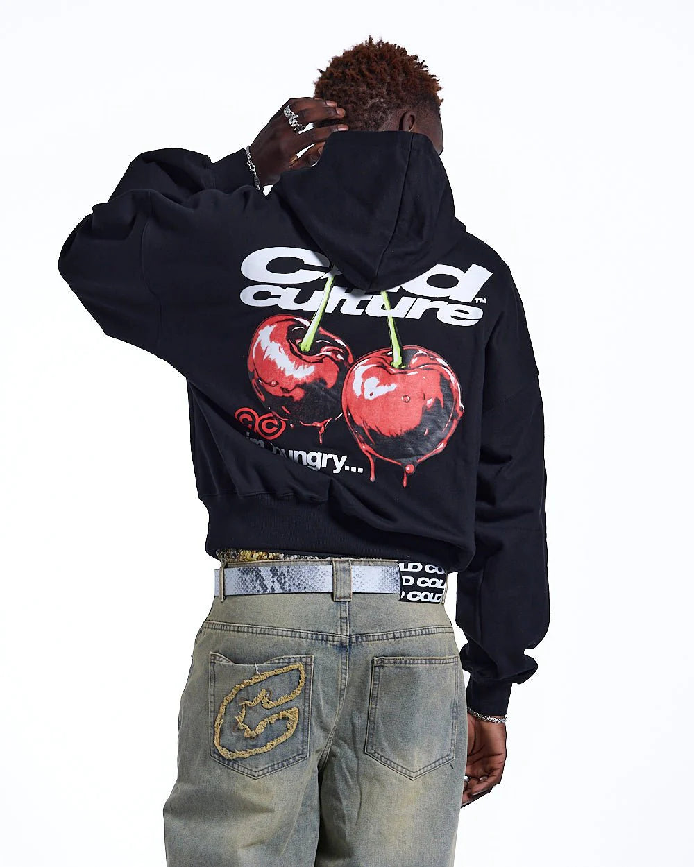 Hoodie negro mangas globo cold culture