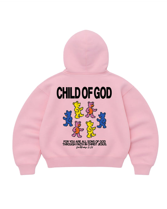 Hoodie god mangas globo pink