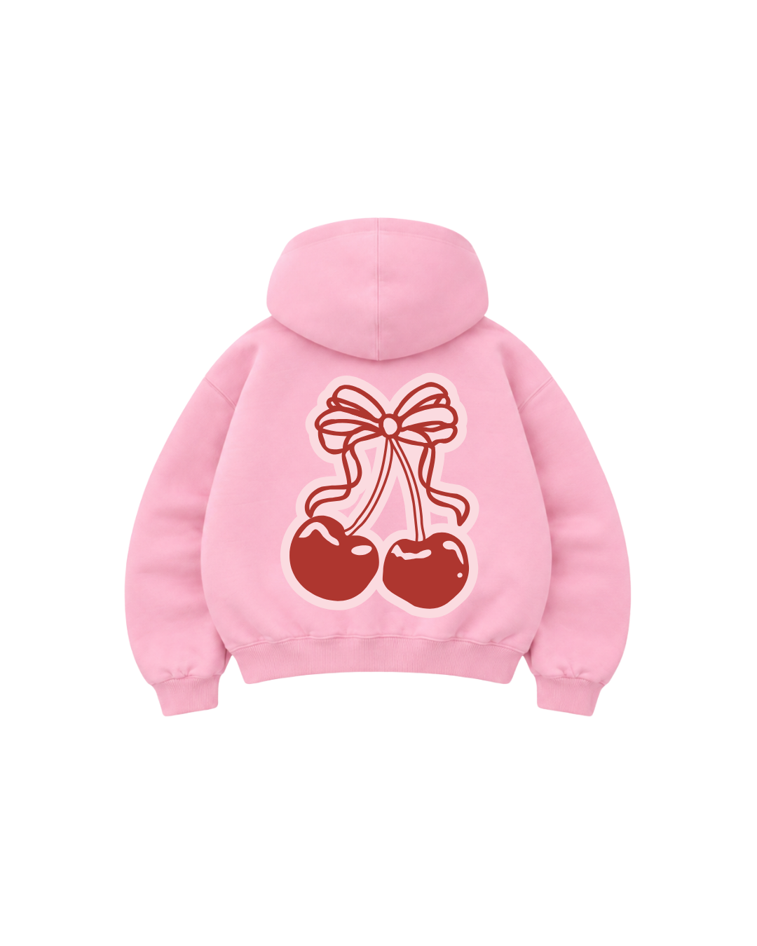 Hoodie Zip Mangas globo pink cherry