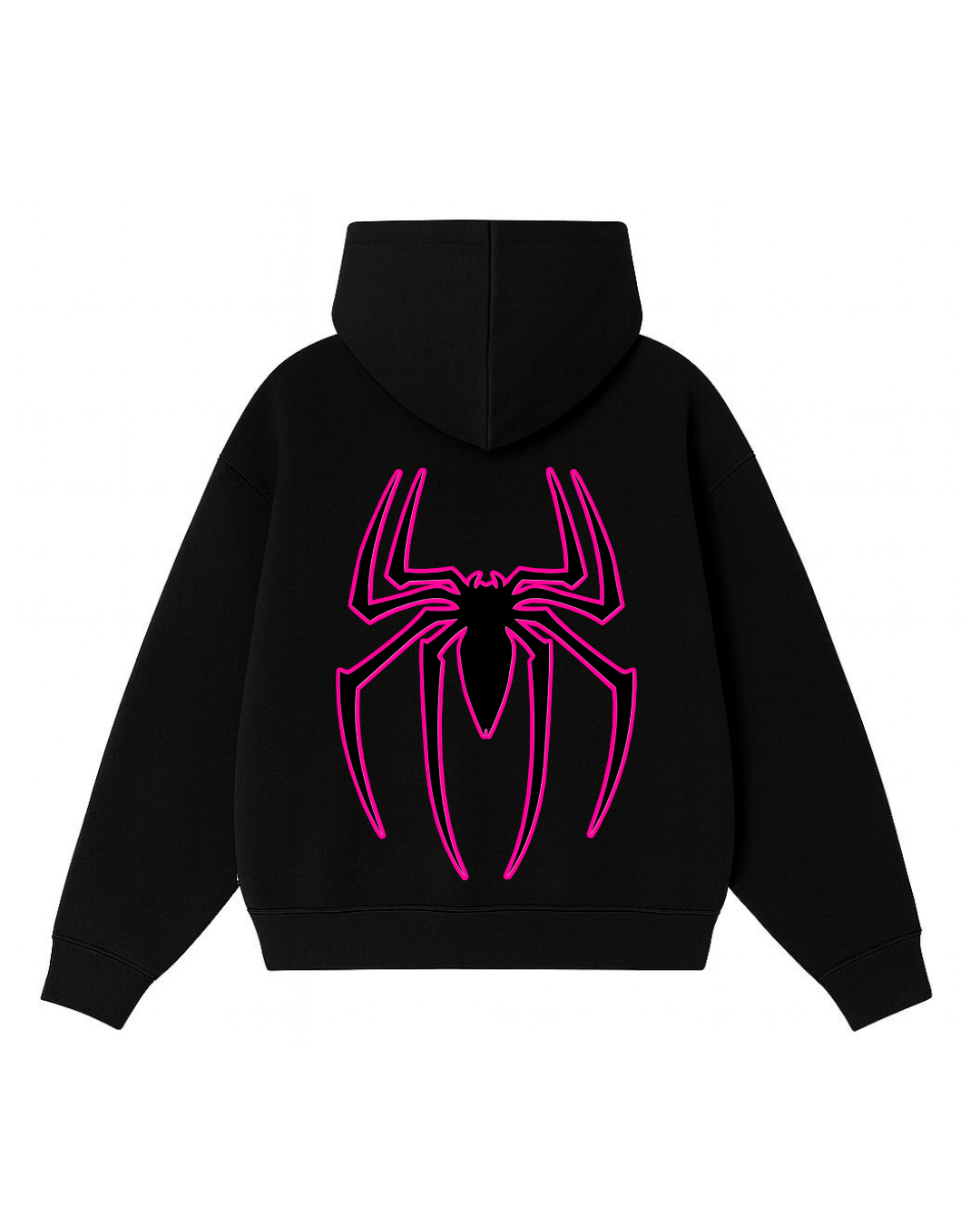 Hoodies zip araña negro