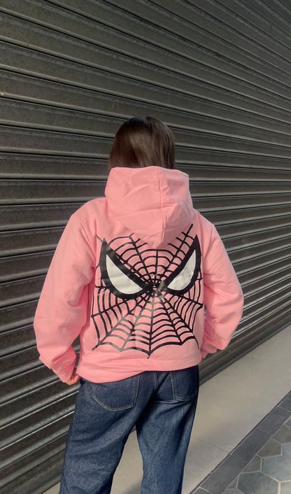 Hoodie spider pink clasico
