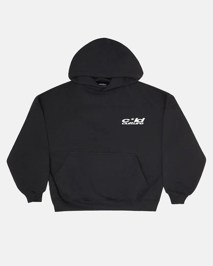 Hoodie negro mangas globo cold culture dorado