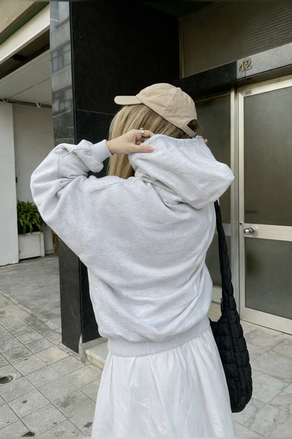 Hoodie gris manga globo Basic