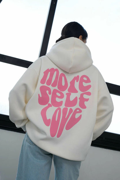 Hoodie more self     modelo manga globo  Blanco puff