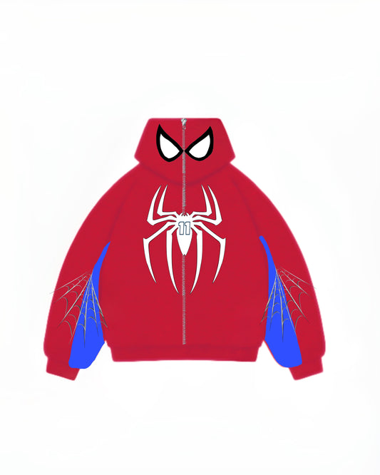 Hoodie full zipe spider