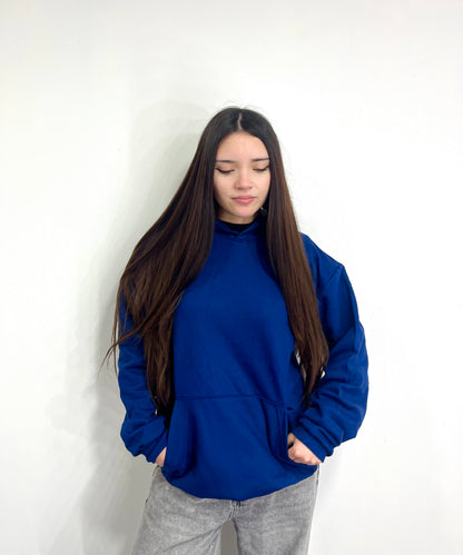Basic azul Francia   - Hoodie Clásico