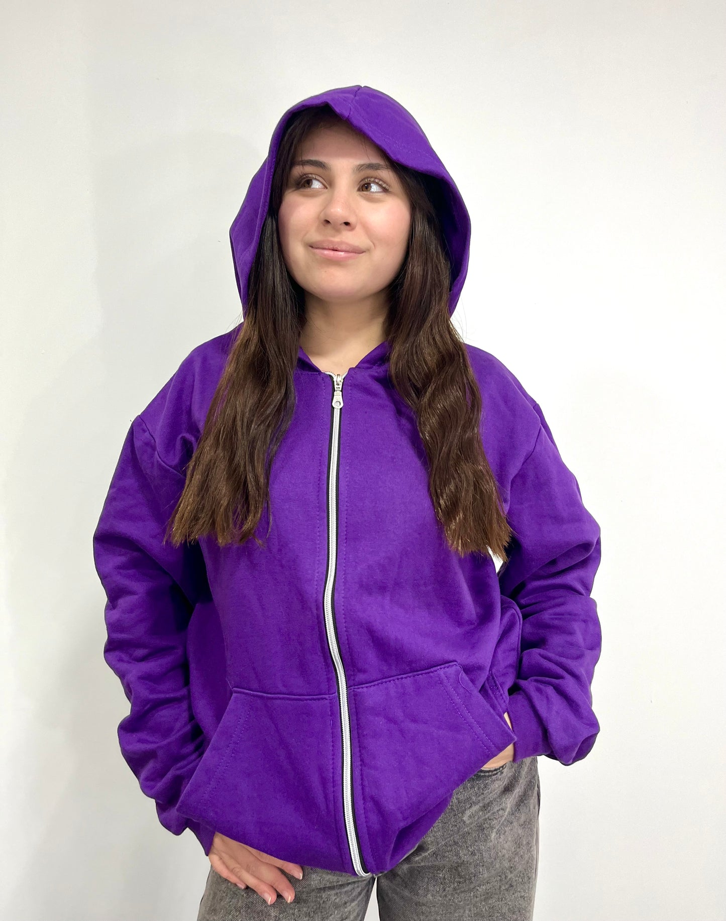 Basic purple   - Hoodie Clásico zip