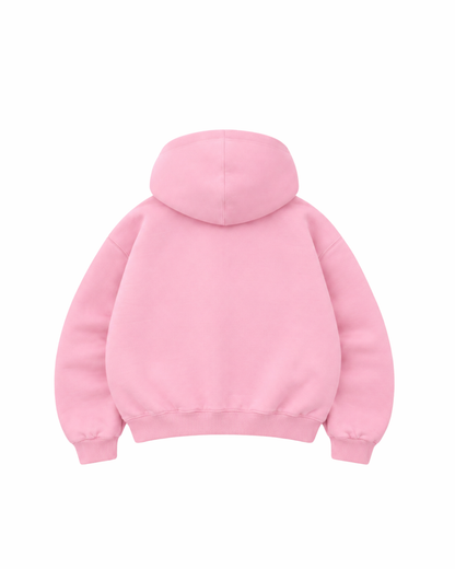 Hoodie Zip Mangas globo Basic pink