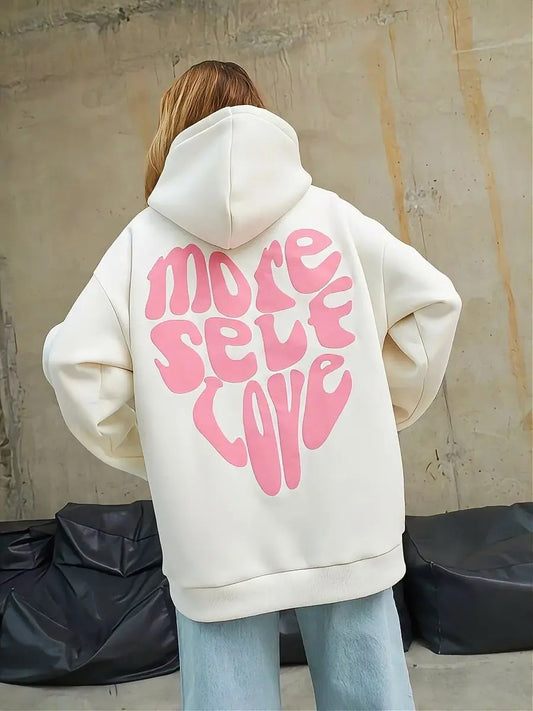 Hoodie more self     modelo manga globo  Blanco puff