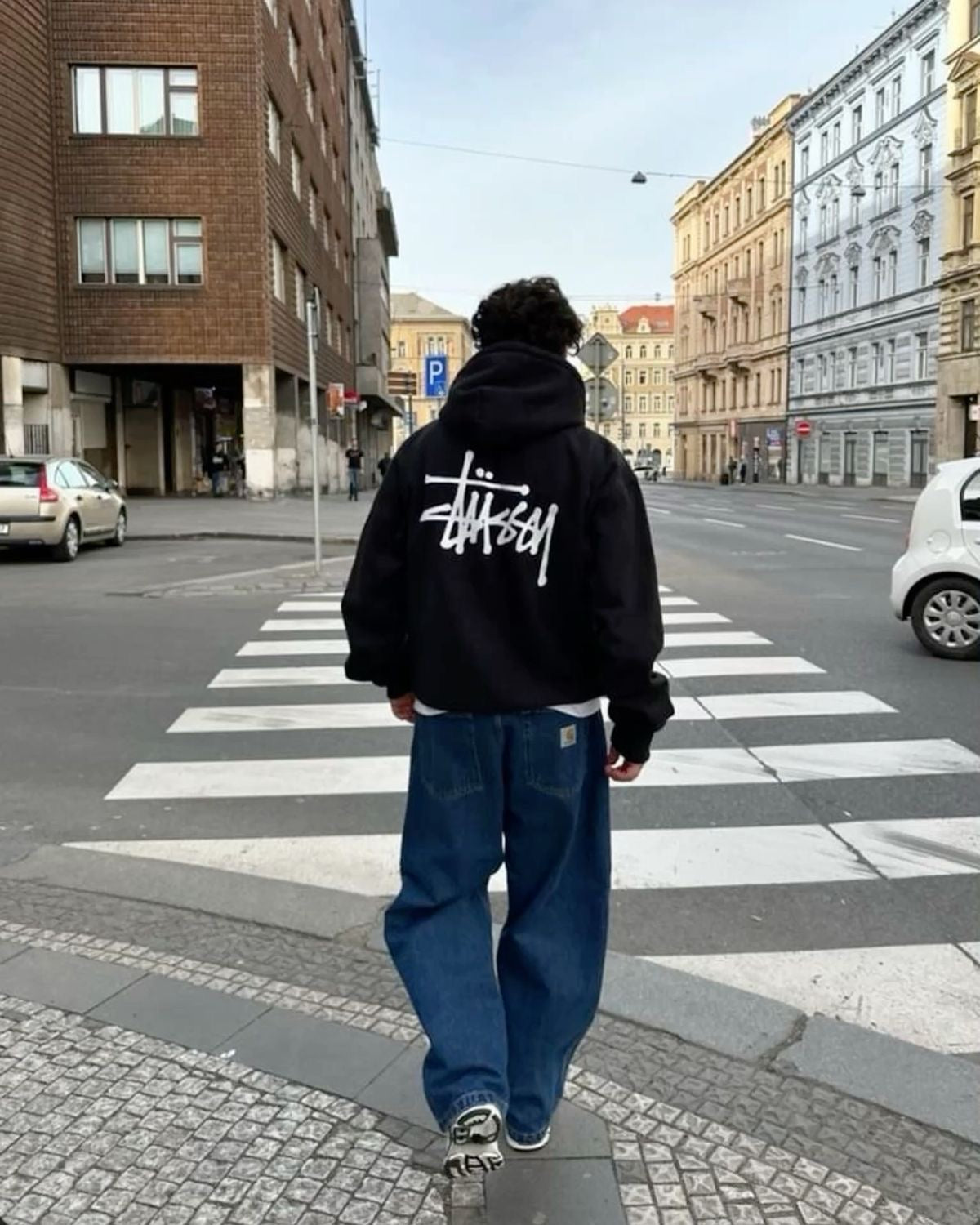 Hoodie mangas globo stussy clasico