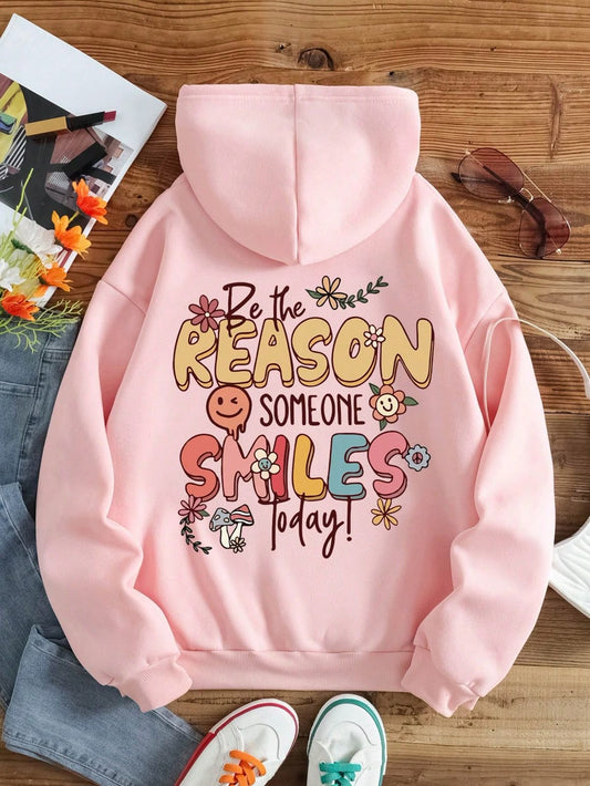Hoodie rosa reason some one smiles
