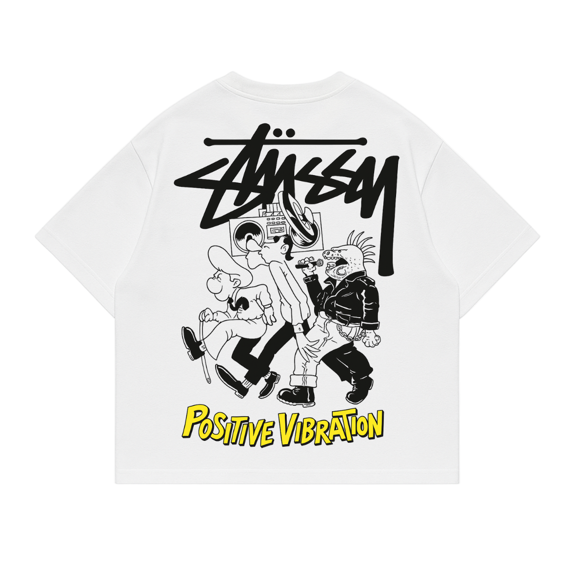 Polera boxi fit stussy