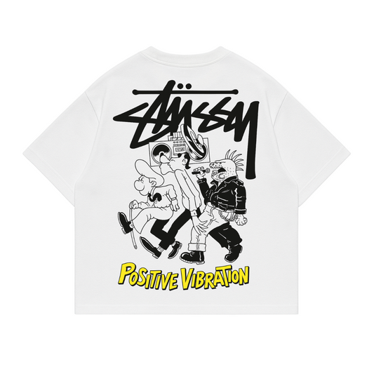 Polera boxi fit stussy