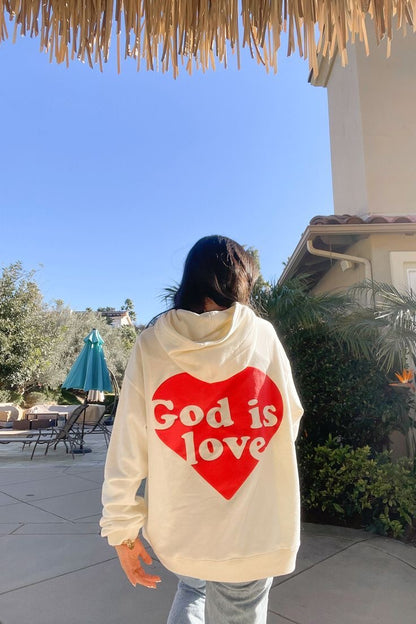 Hoodie  blanco ★god is love jesus