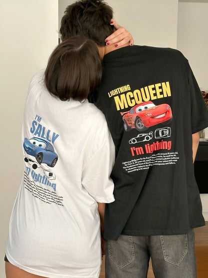 Polera Rayo mcqueen color negro
