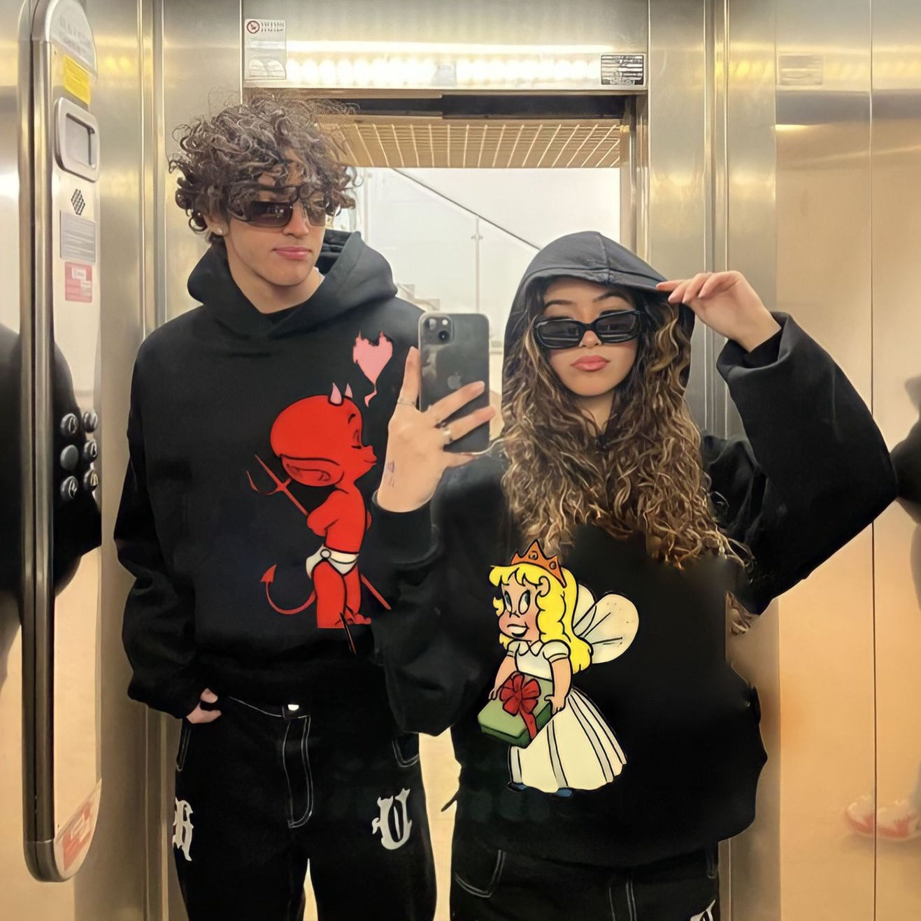 Hoodie parejas Ada y diablo