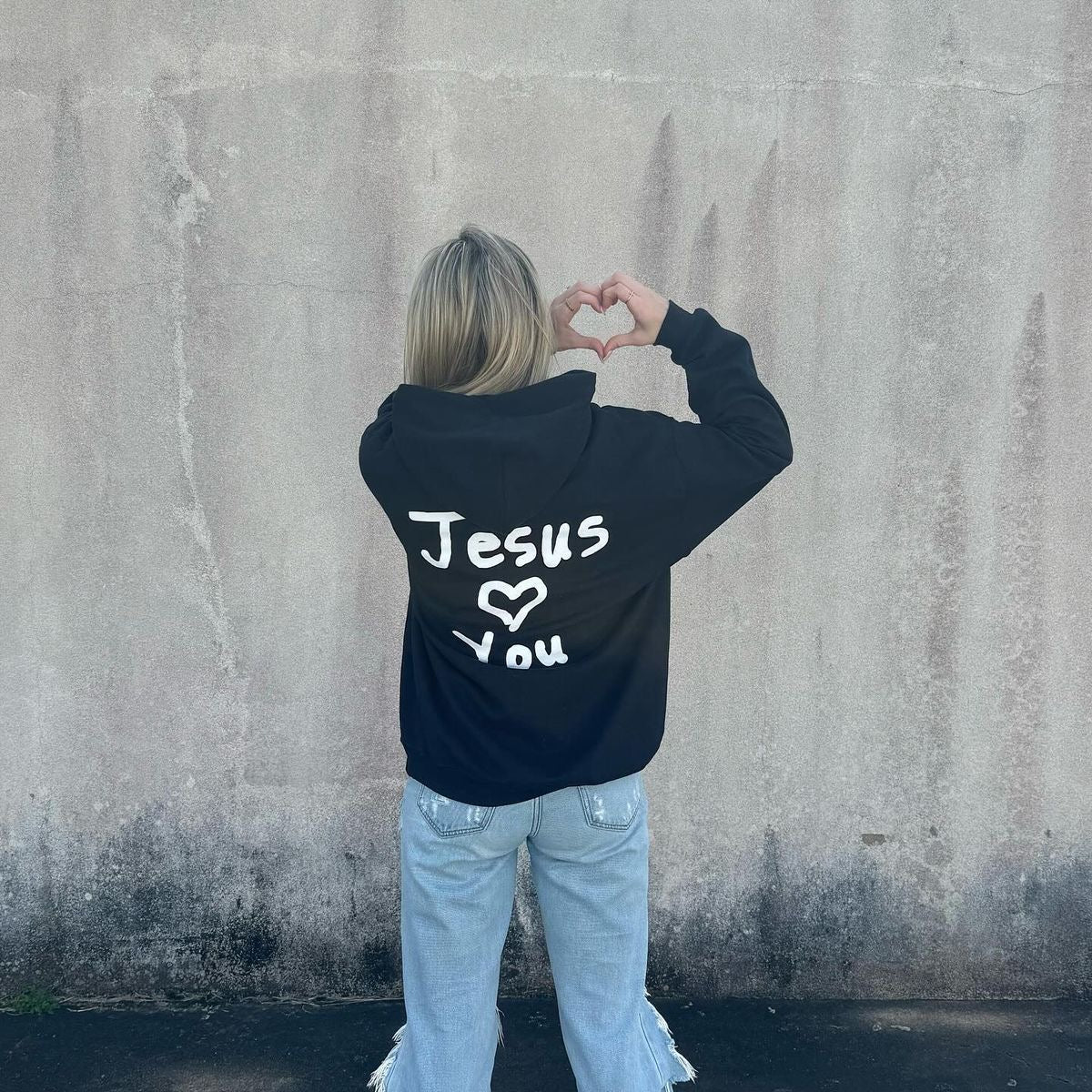 Hoodie Jesús LOVE you verde