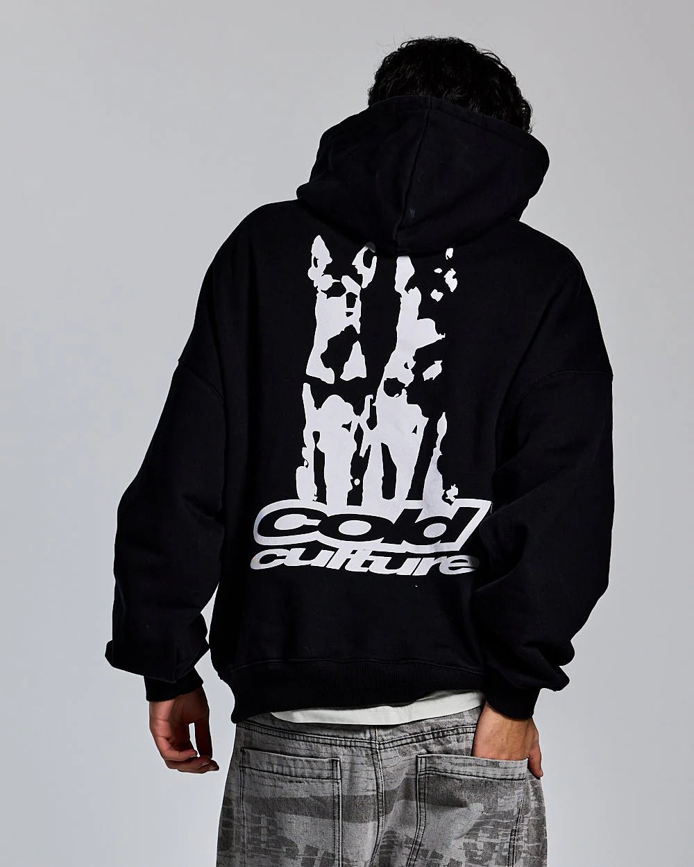 Hoodie Negro mangas globo dogs