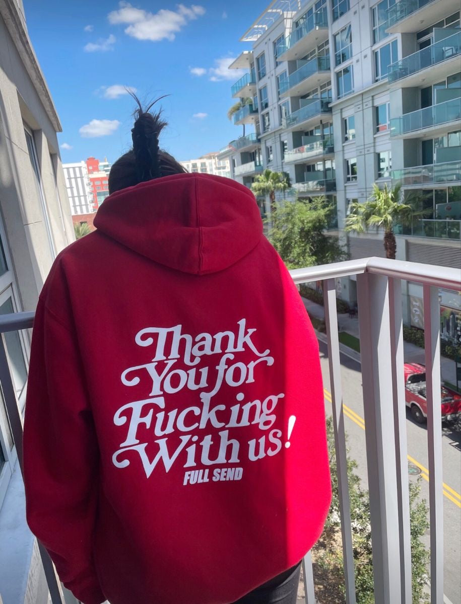 Hoodie rojo thank you for fucking