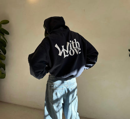 Hoodie mangas globo negro