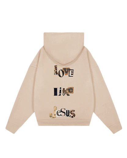 Hoodie beige love like Jesús
