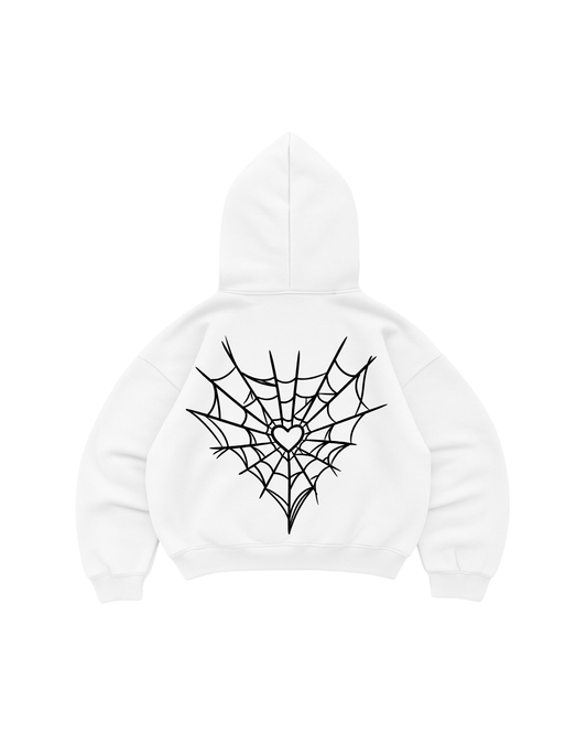 Hoodie mangas globo araña blanco
