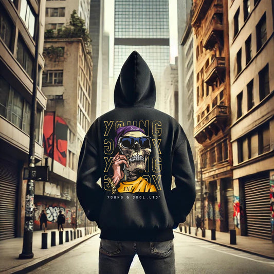 Hoodie calavera con lentes #024