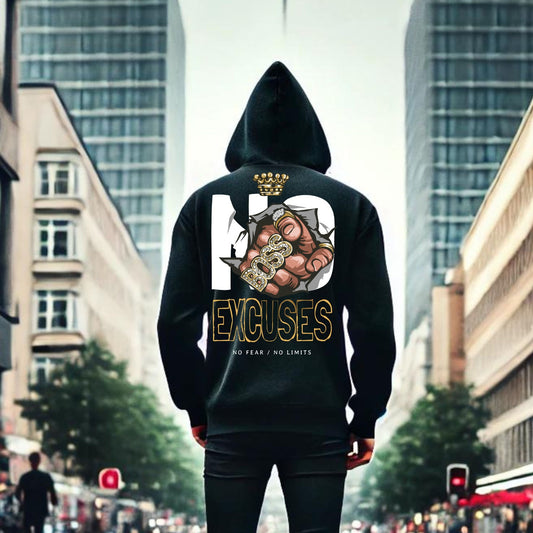 Hoodie negro urbano excuses #021