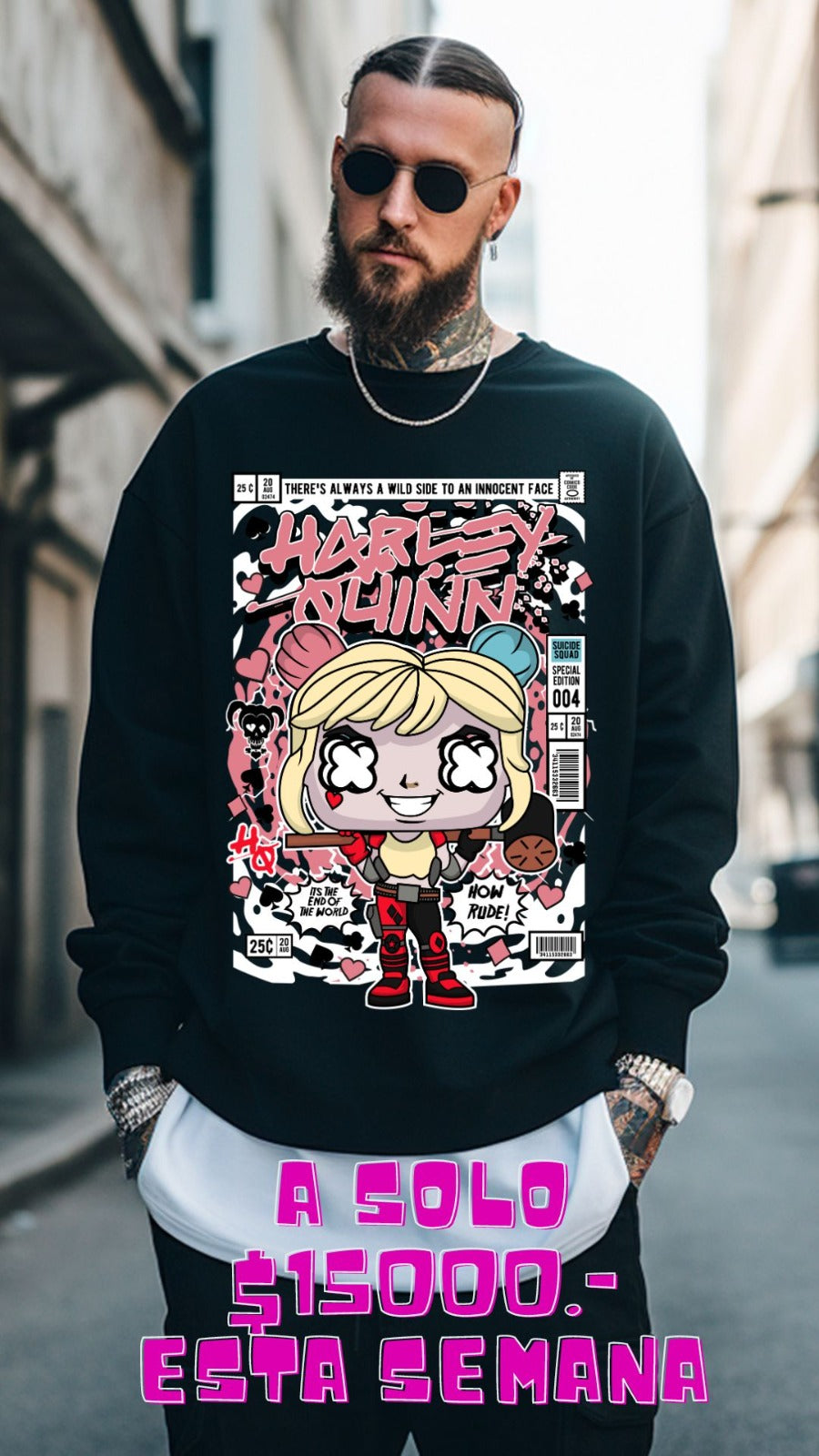 Poleron polo harley quinn #007