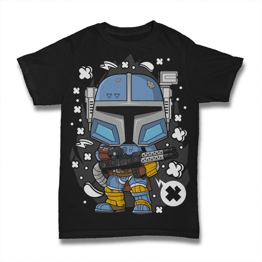 Polera cartoon culture blue mandalorian #0037