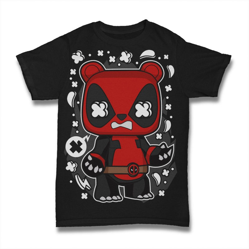 Polera cartoon culture bear Deadpool #0035