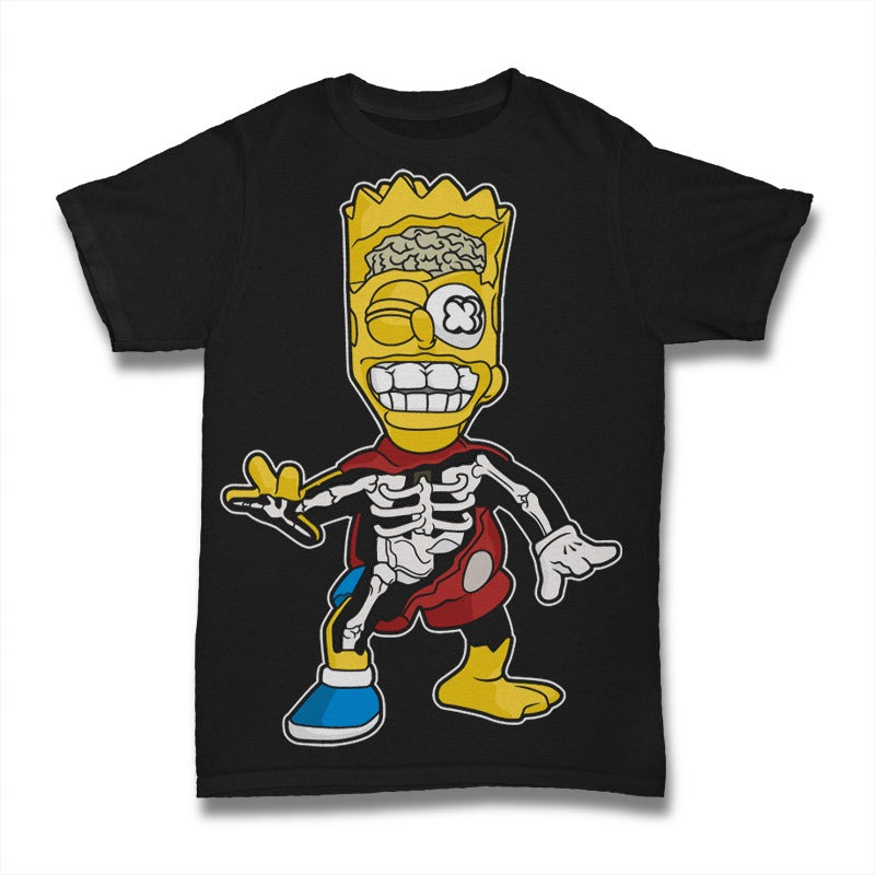 Polera cartoon culture bart skeleton #0019