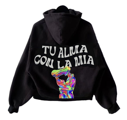 Hoodie Tu Alma con la Mia (con cierre)