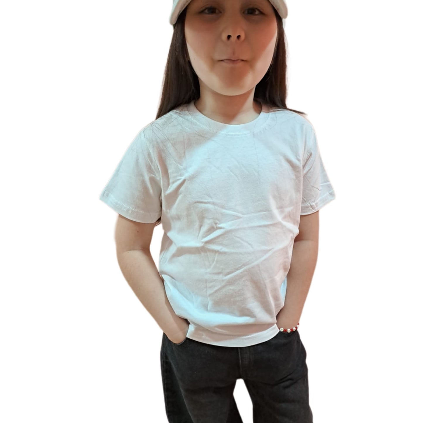 Poleras lisas niños manga corta blanca