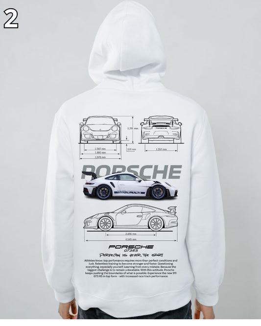 🏁 Hoodie Urban "Porsche Auto Blanco " – Edición Blanca Premium 🏁