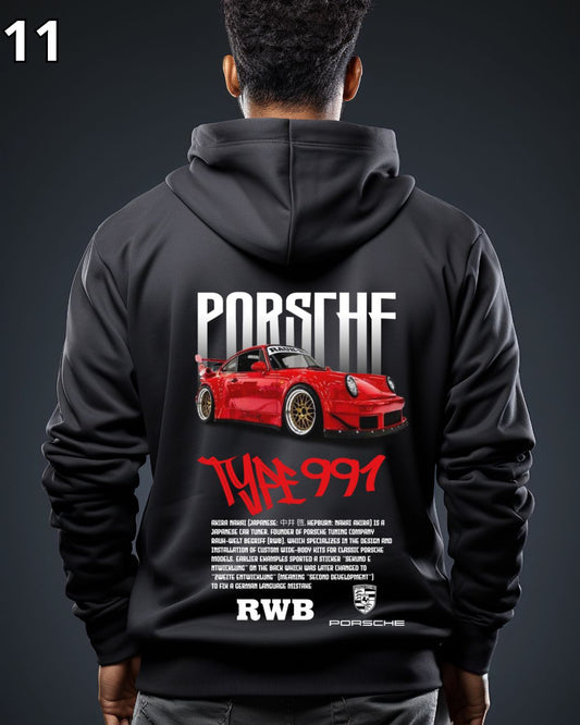 🏁 Hoodie Urban "Auto Porshe Type 991" – Edición Negra Premium 🏁