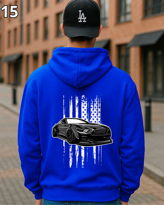 🏁 Hoodie Urban " Auto Gris Y Negro Moderno" – Edición Azul Premium 🏁