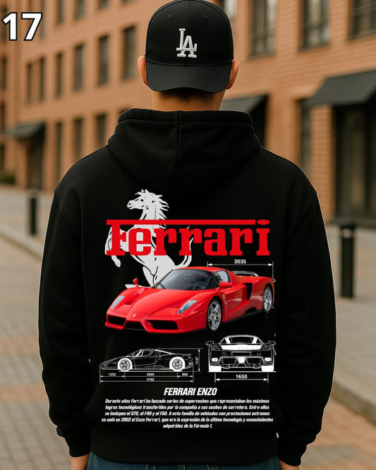 🏁 Hoodie Urban "Auto Ferrari Enzo" – Edición Negra Premium 🏁