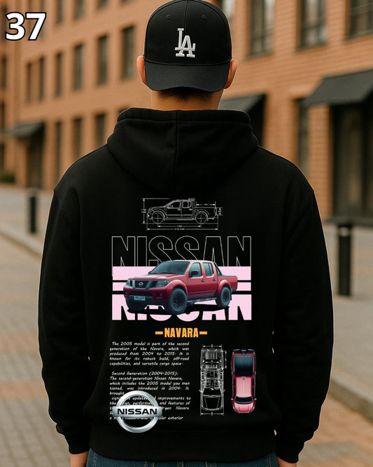 🏁 Hoodie Urban "Auto Nissan -NAVARA- " – Edición Negra Premium 🏁